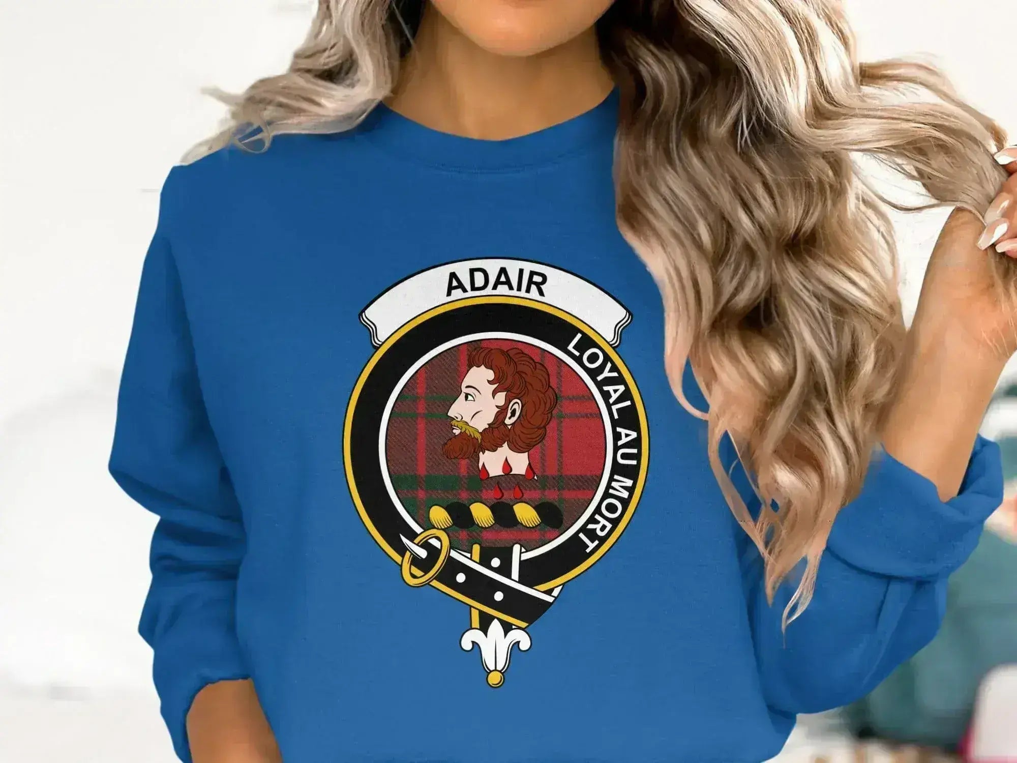 Adair clan crest crewneck sweatshirt in navy
