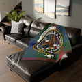 Clan Agnew crest tartan throw blanket — lightweight 100% polyester, sofa display