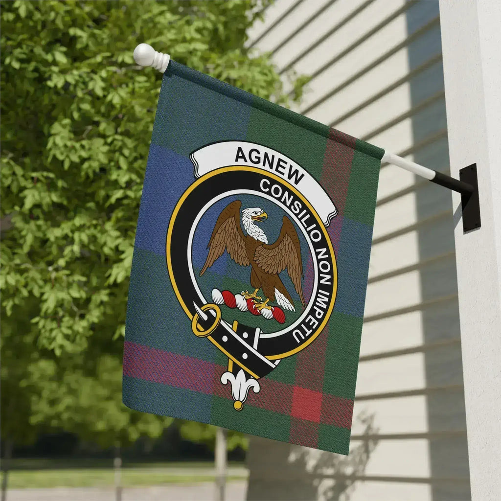 Clan Agnew consilio non impetu clan crest garden flag — 12x18 inch, poly canvas