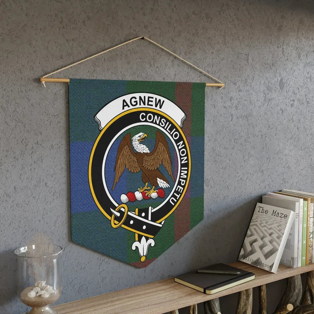 Agnew consilio non impetu home decor wall banner pennant — eagle crest design
