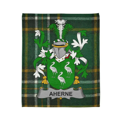 Aherne Family Crest Unique Custom Plaid Design Blanket