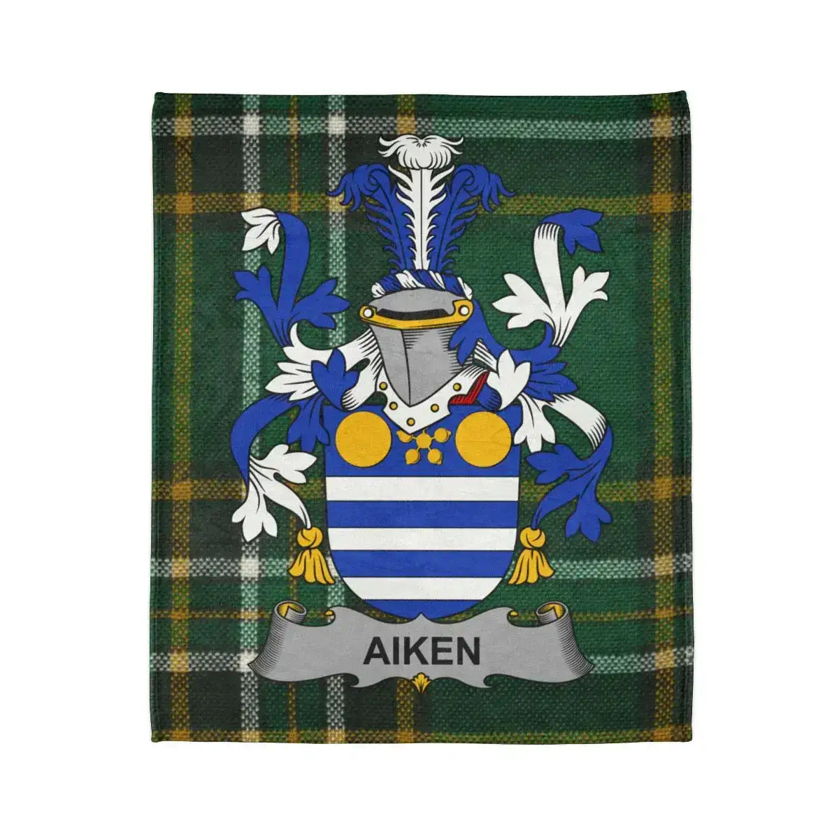 Aiken Family Crest Tartan themed blanket product