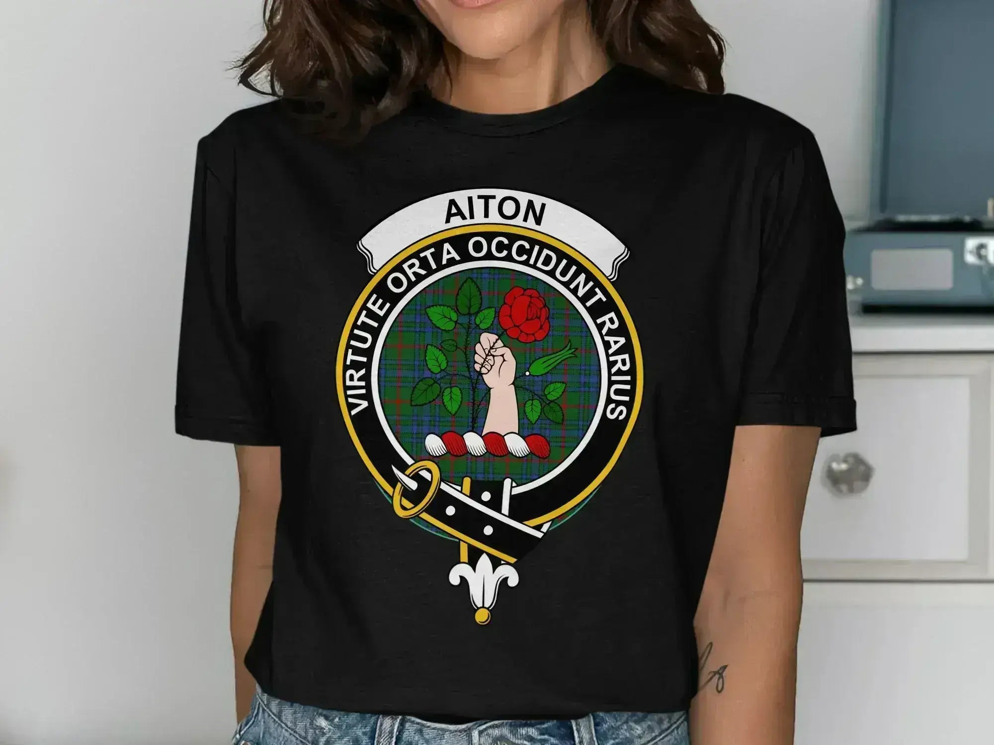 Aiton Virtute Orta Occidunt Rarius Emblem T-Shirt product