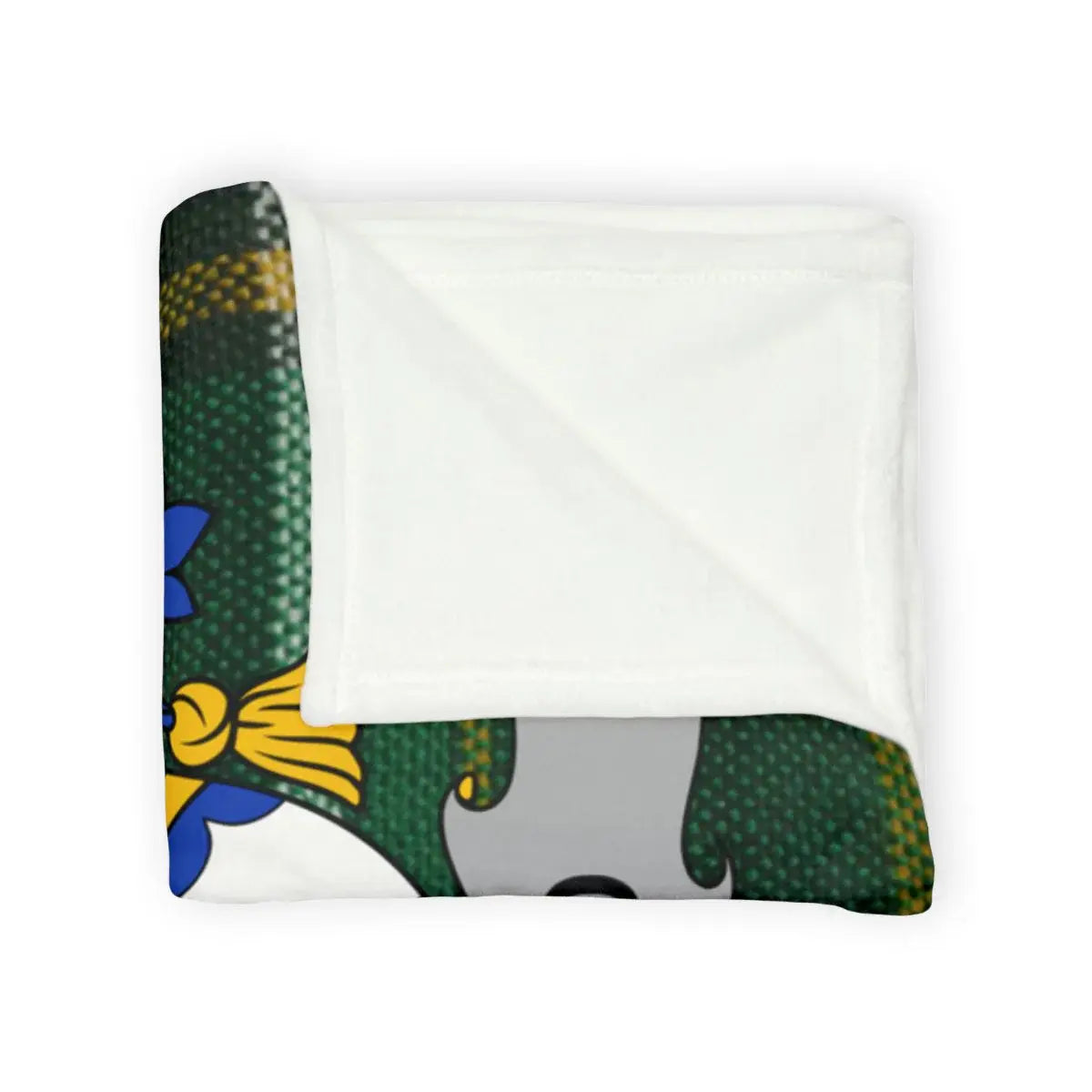 Green White Cartoon Character Design Blanket
