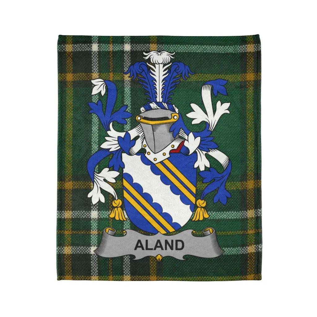 Aland Family Crest Tartan Pattern Blanket