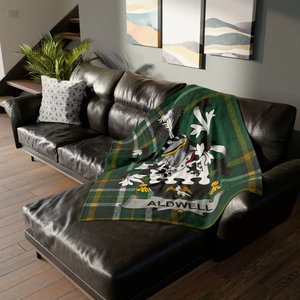 Personalized Aldwell Family Crest Blanket for Your Home