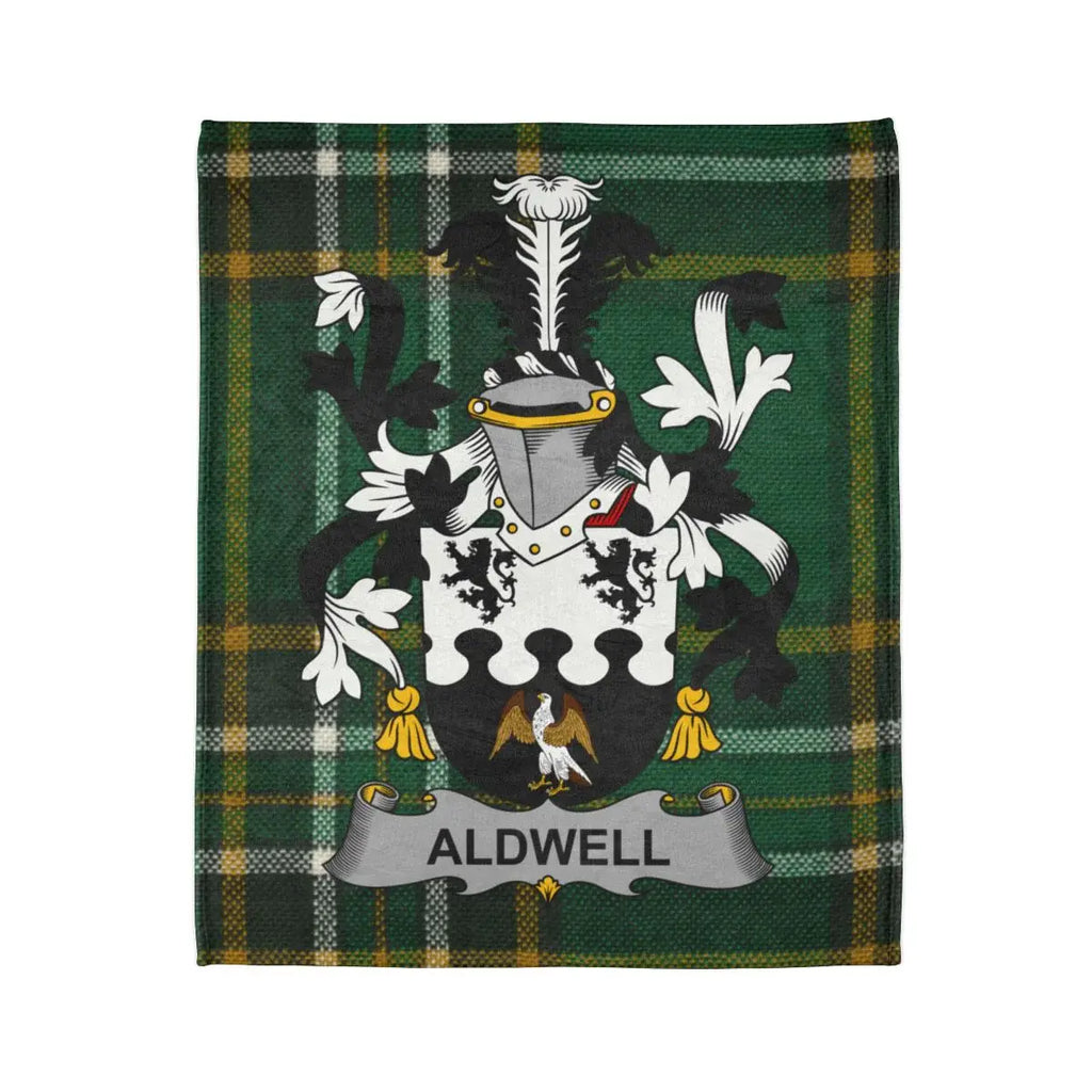 ALDWELL Family Crest Tartan Plaid Blanket Throw
