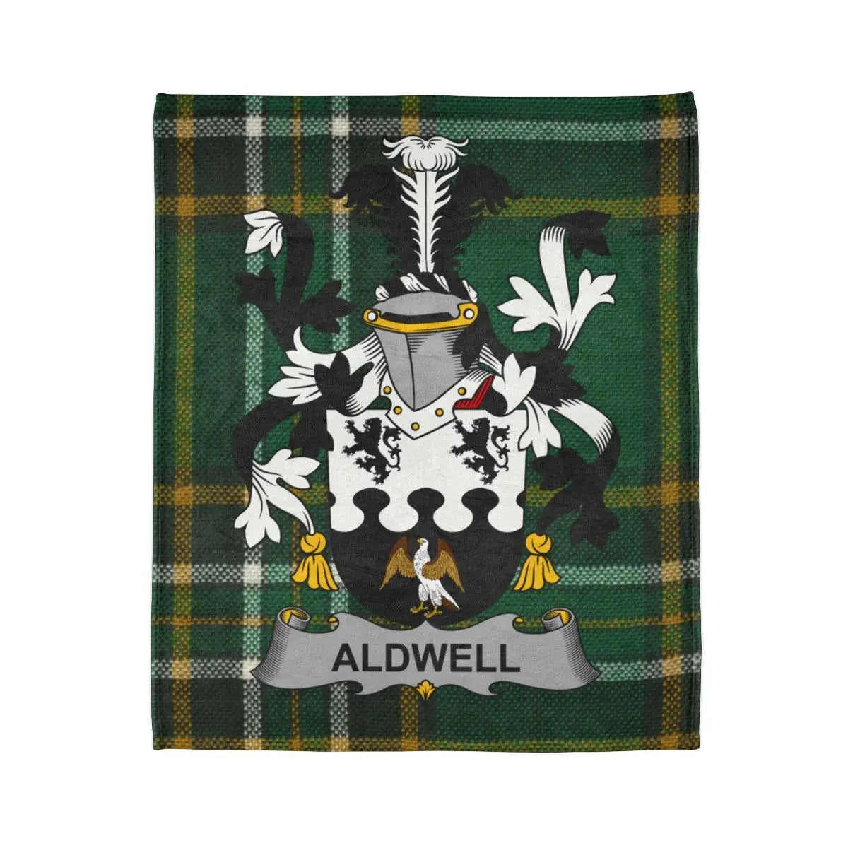 ALDWELL Family Crest Tartan Plaid Blanket Throw