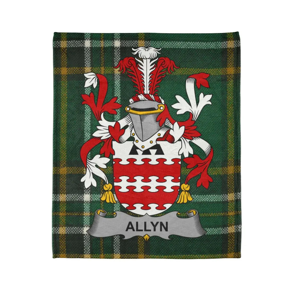 Allyn Family Crest Tartan Blanket Design