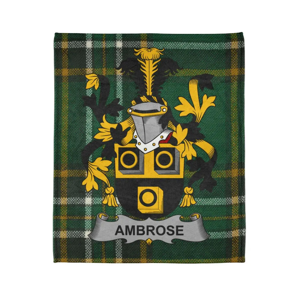 Ambrose Family Crest Blanket for Cozy Home Decor