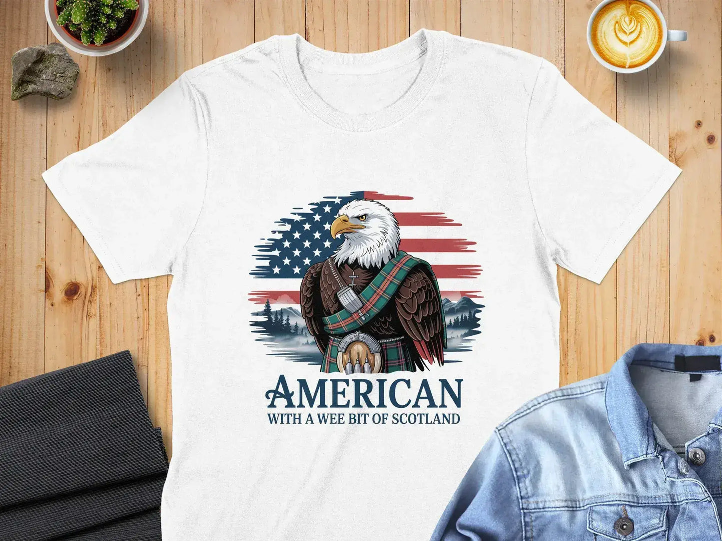 American With A Wee Bit of Scotland graphic t-shirt product