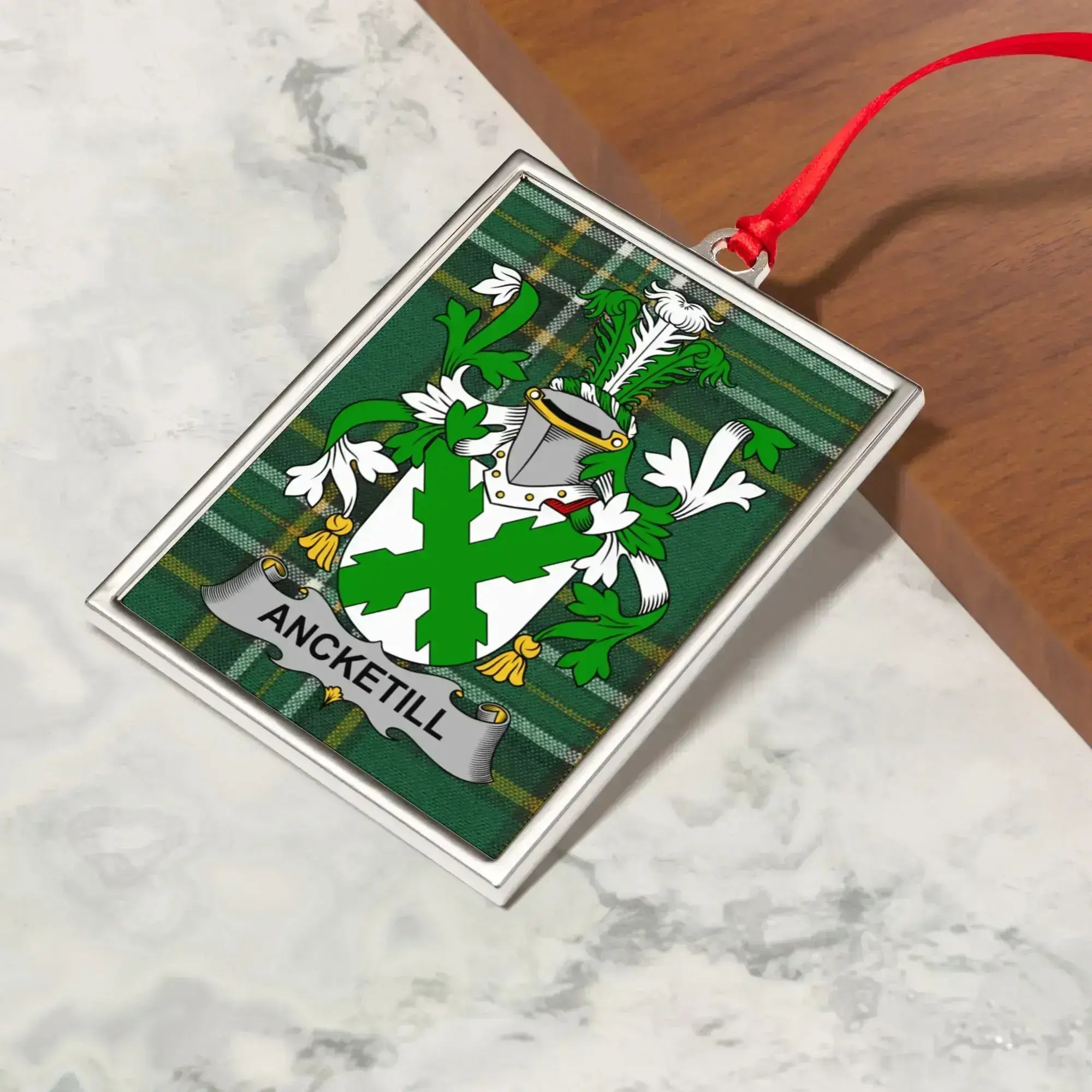 Ancketill Family Crest Plaid Ornament product type