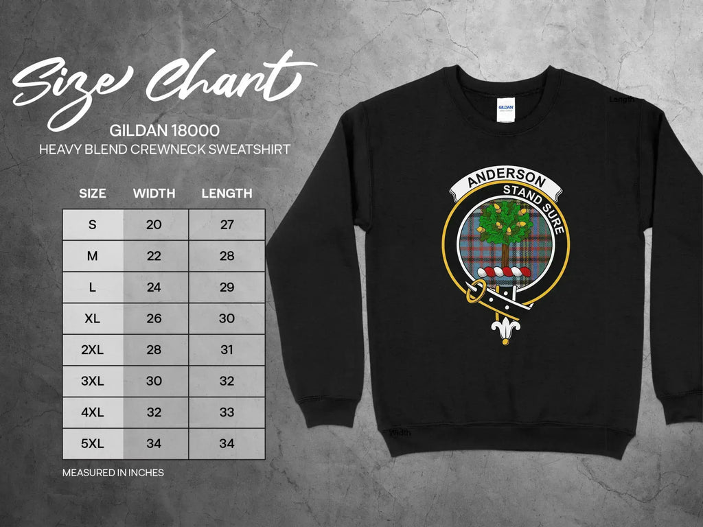 Anderson crest sweatshirt lifestyle photo, Scottish clan apparel