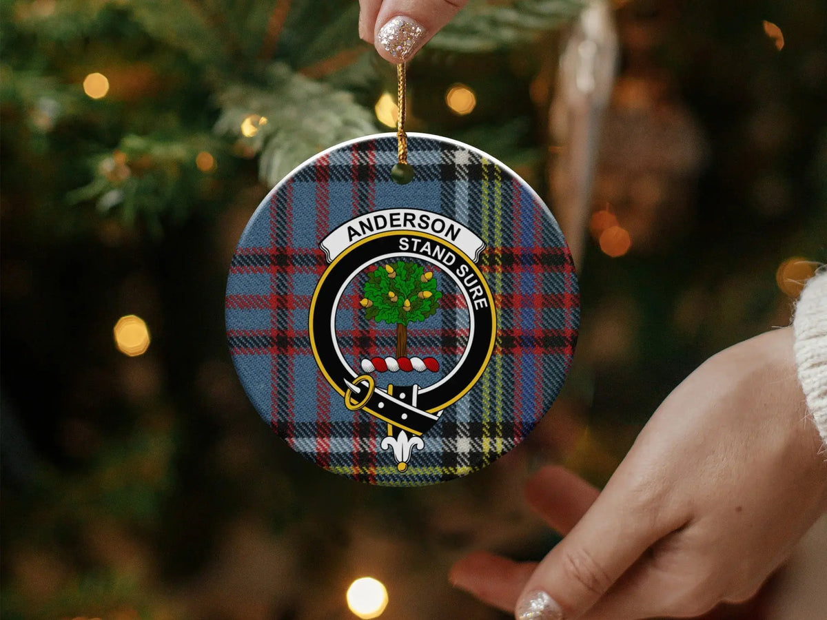 Anderson Stand Sure ornament with hanging ribbon, Scottish heritage Christmas gift