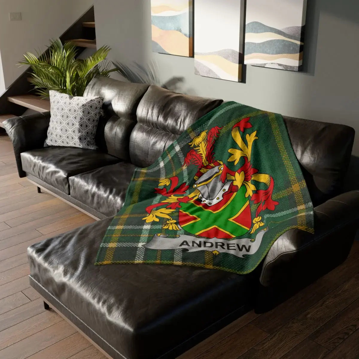 Personalized Andrew Family Crest Tartan Blanket