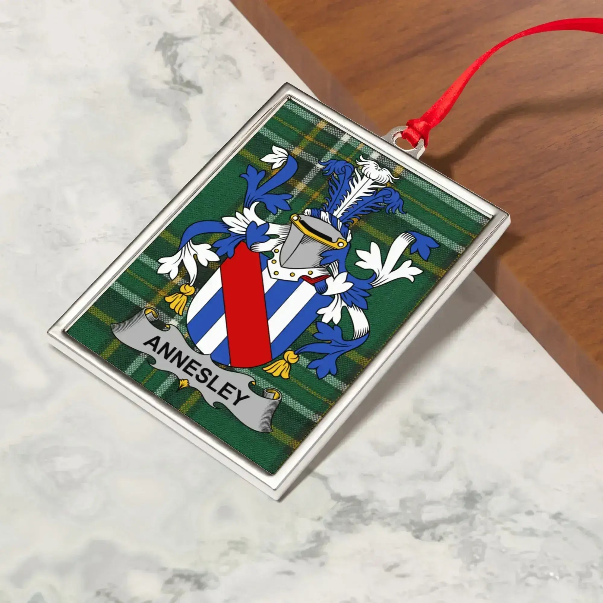 Personalized Annesley Family Crest Design Ornament product type