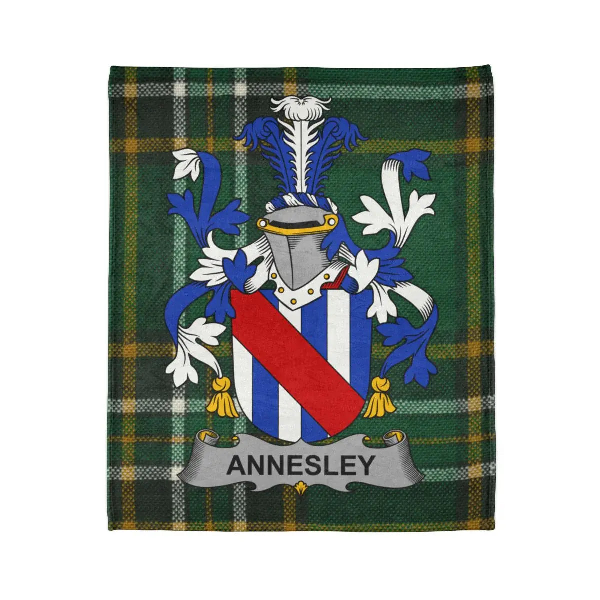 Annesley Family Coat of Arms on Plaid Background product