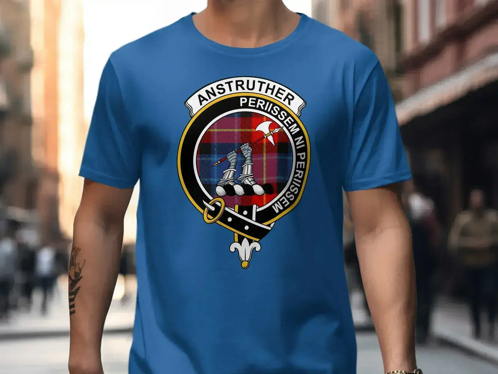 Anstruther Family Crest Tartan Art T-shirt for Clan product