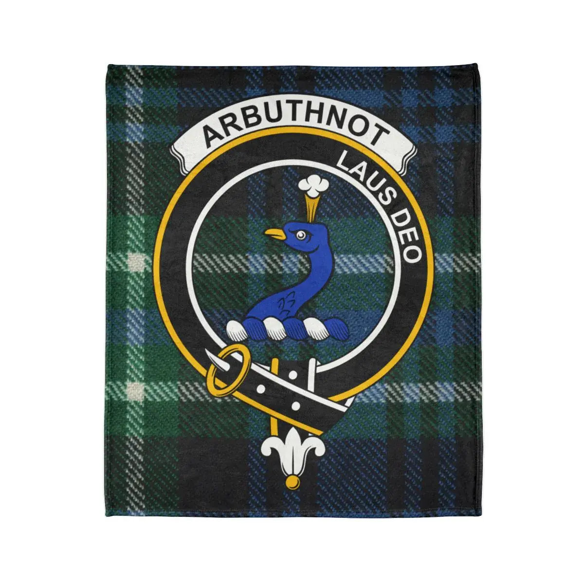 Arbuthnot Laus Deo Tartan Blanket with Crest Design