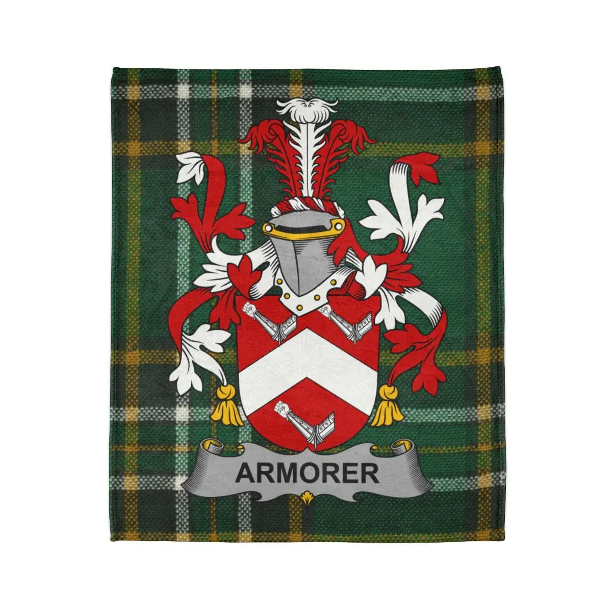 Armorer Family Crest Plaid Pattern Blanket