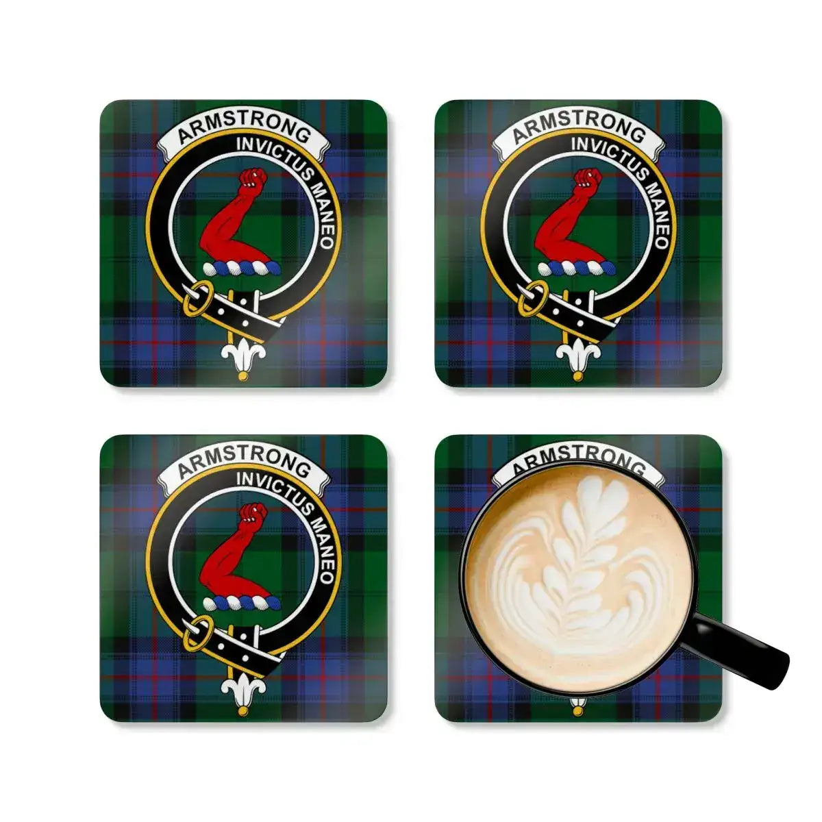 Armstrong Clan Crest Tartan Coasters product type
