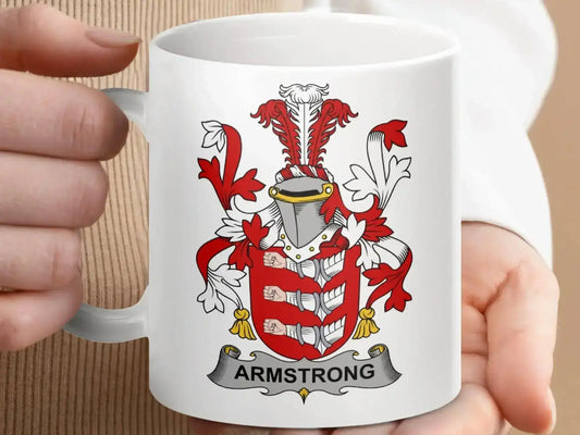 Armstrong Irish Surname Family Crest Heritage Pride Mug - Celtic Ancestry Gifts