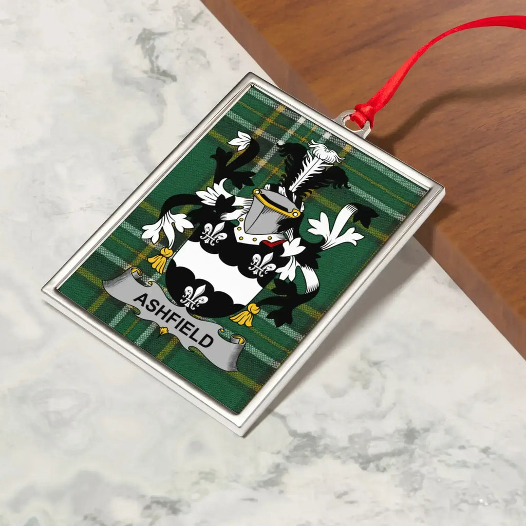 Ashfield Family Crest Green Plaid Decorative Ornament product type