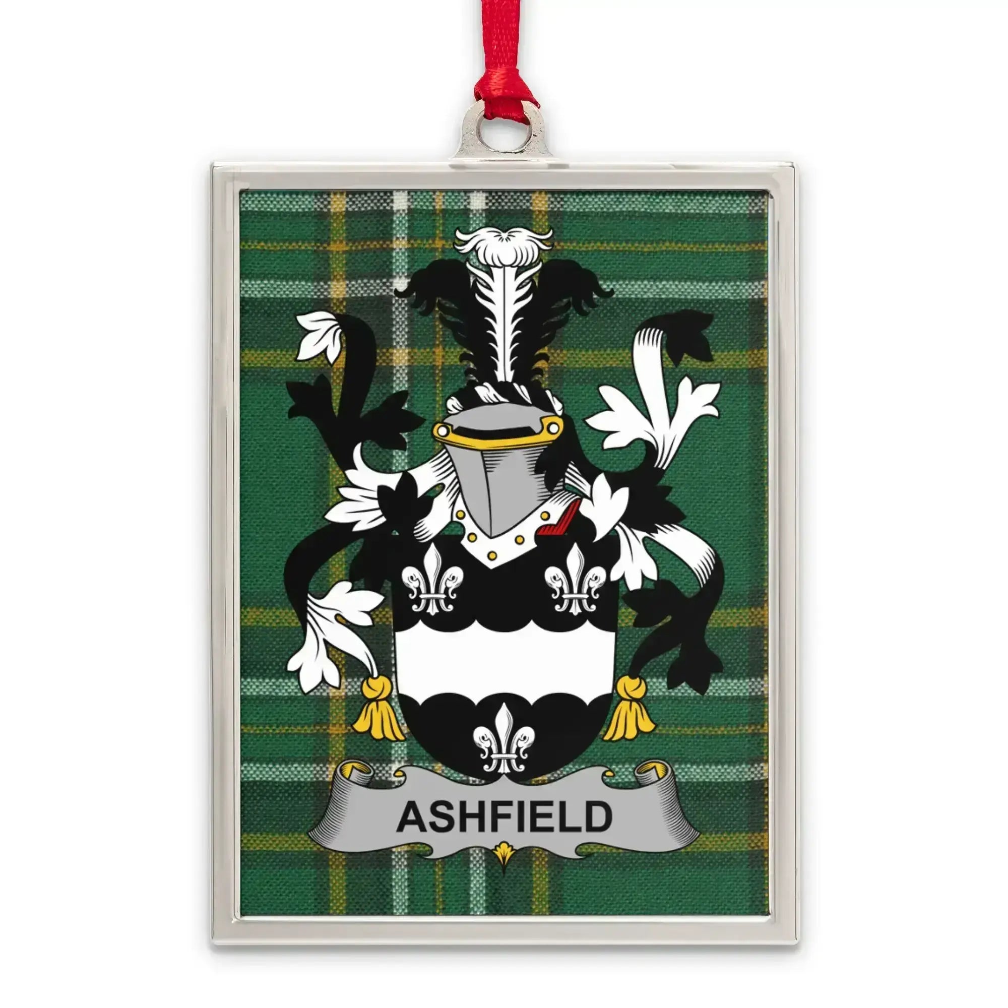 Ashfield Family Crest Plaid Background Product