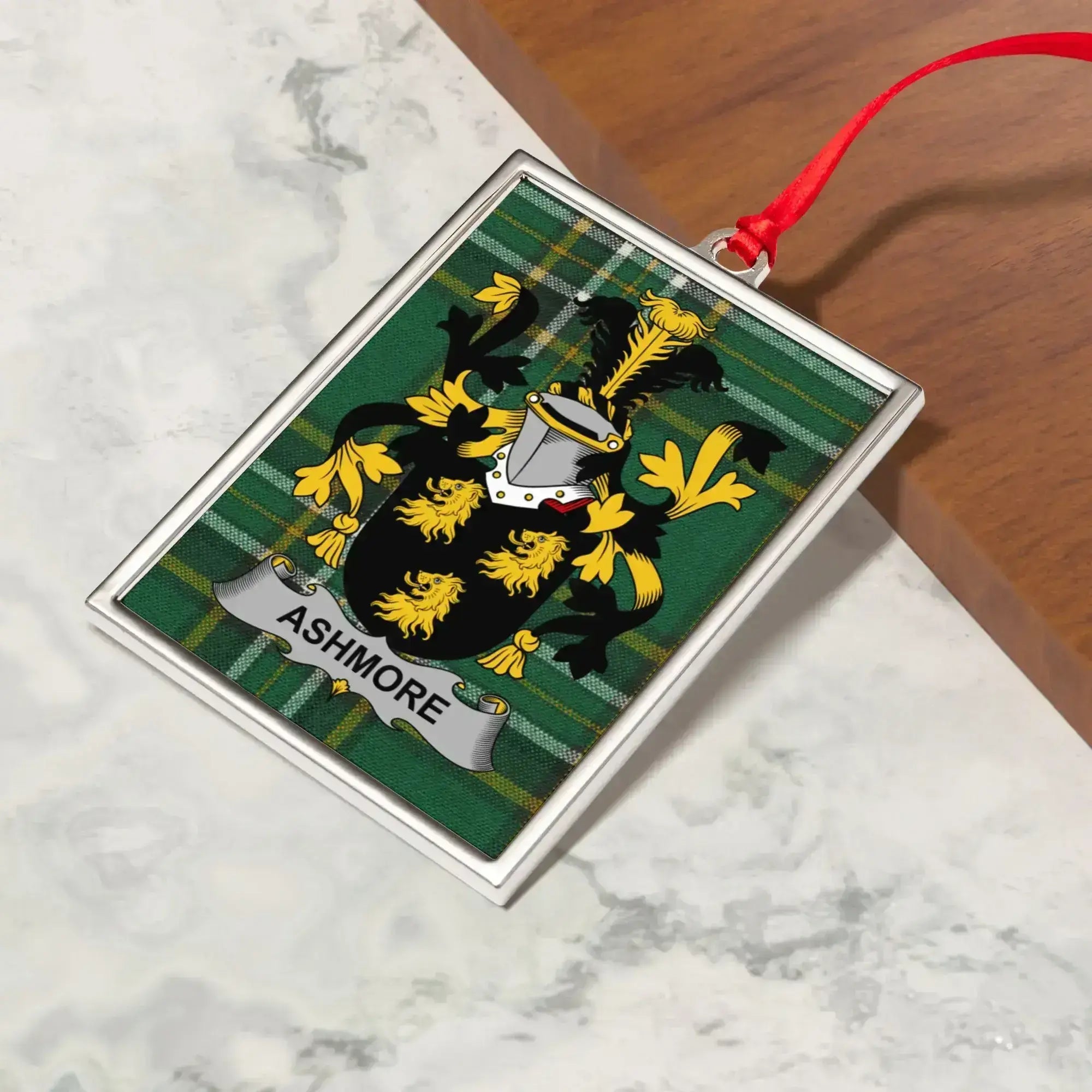 Ashmore Family Crest Plaid Ornament product