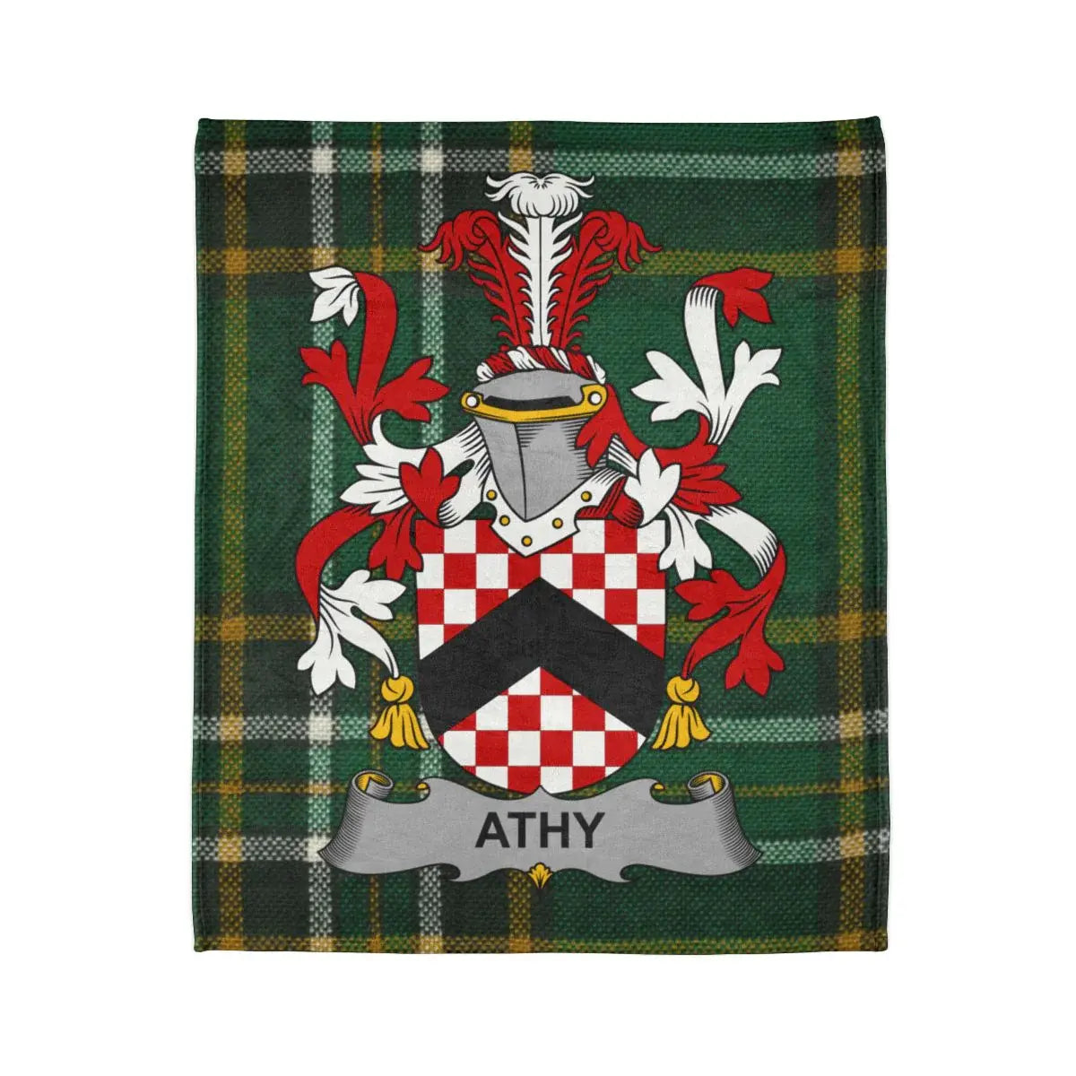 Noble Family Crested Plaid Design Blanket
