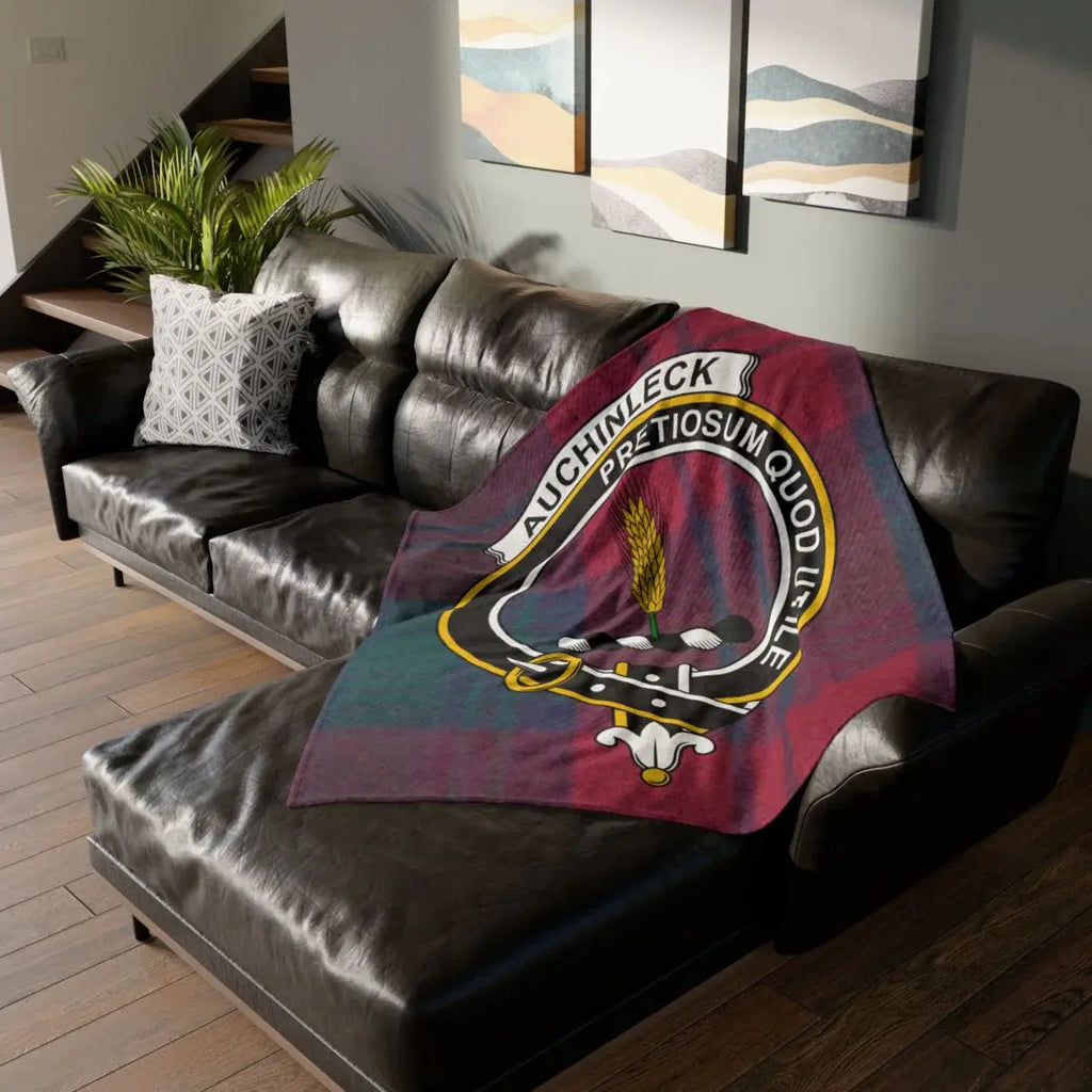 Auchinleck Embroidered Luxury Throw Blanket