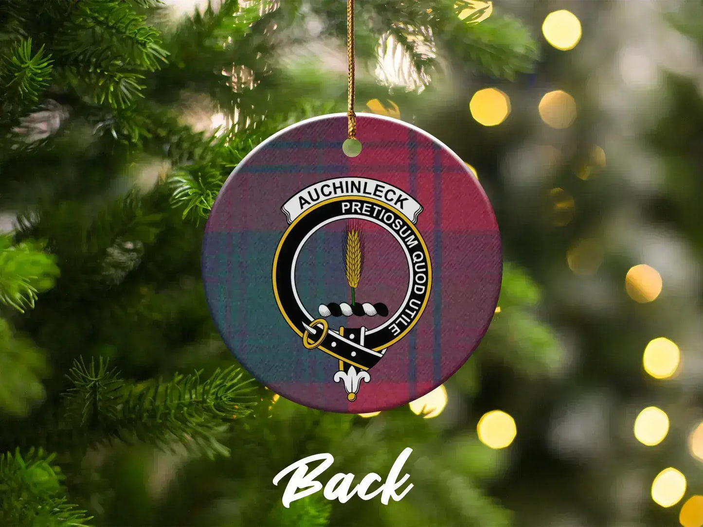 Auchinleck Clan Crest Tartan Christmas Ornament product type