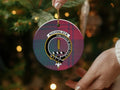 Auchinleck Pretiosum Quod Utile clan crest double-sided ceramic ornament – heritage design presentation