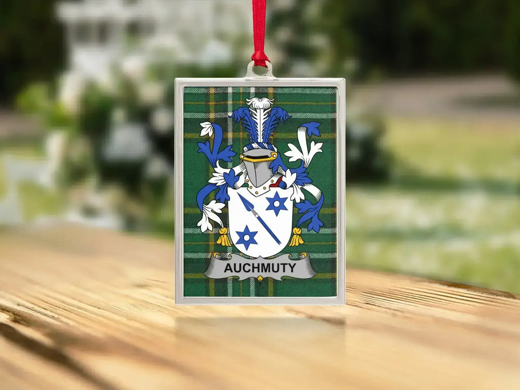 Auchmuty Family Crest Shield Tartan Ornament product