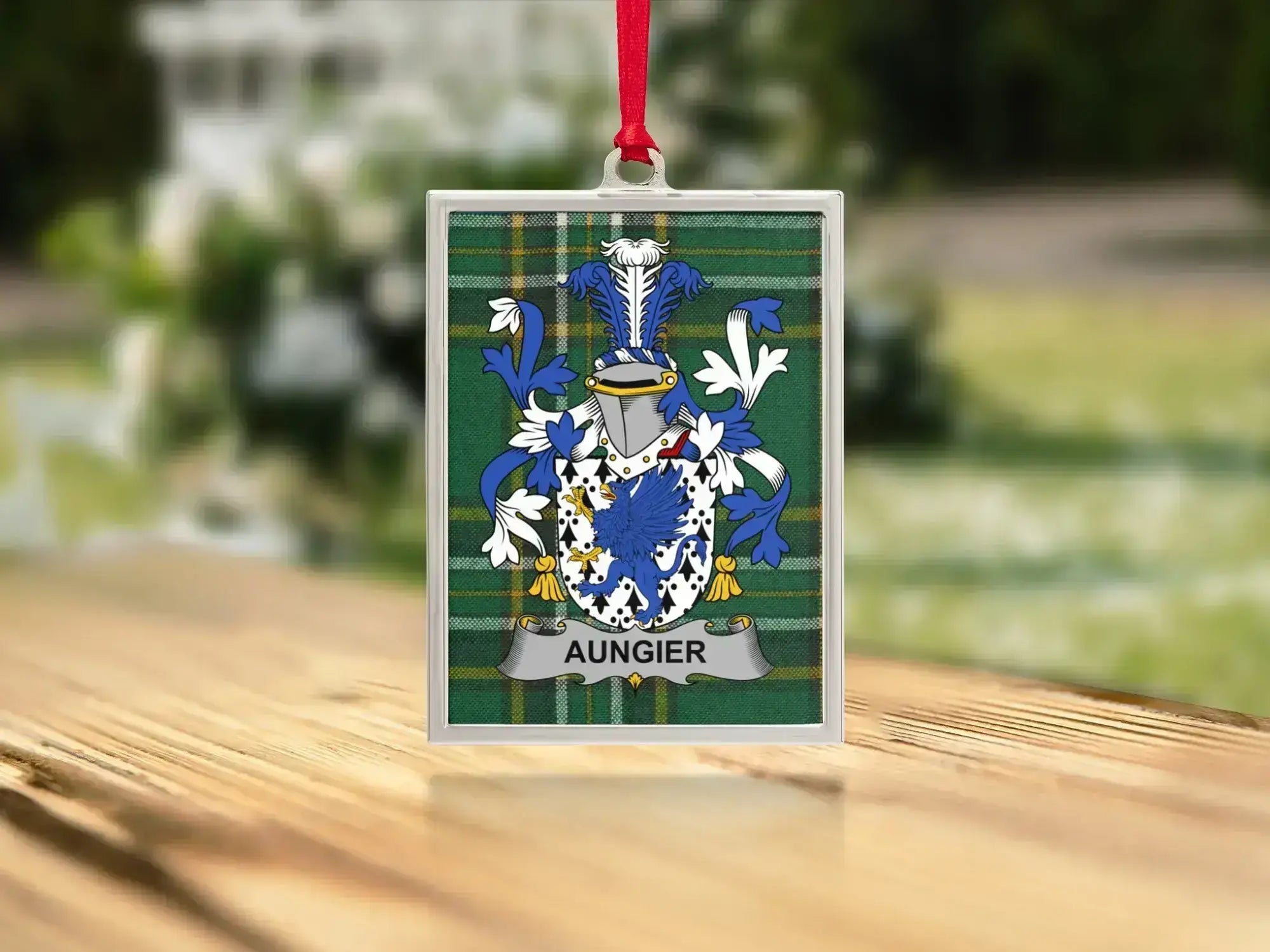 Ornate Aungier Family Crest Printed Ornament product