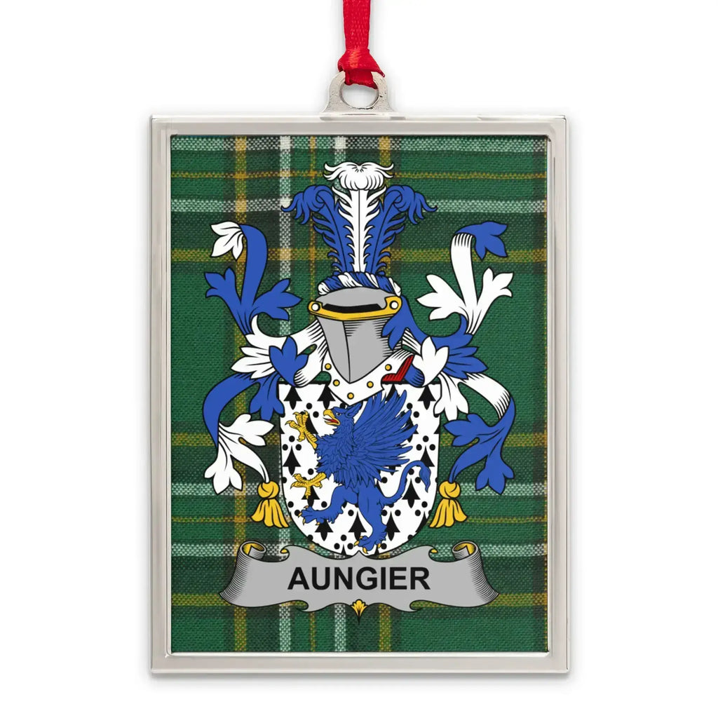 Aungier Family Crest Design Plaid Background Product