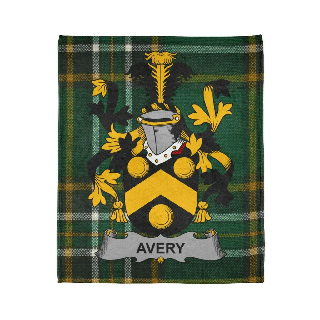Avery Family Crest Tartan Blanket Housewarming Gift
