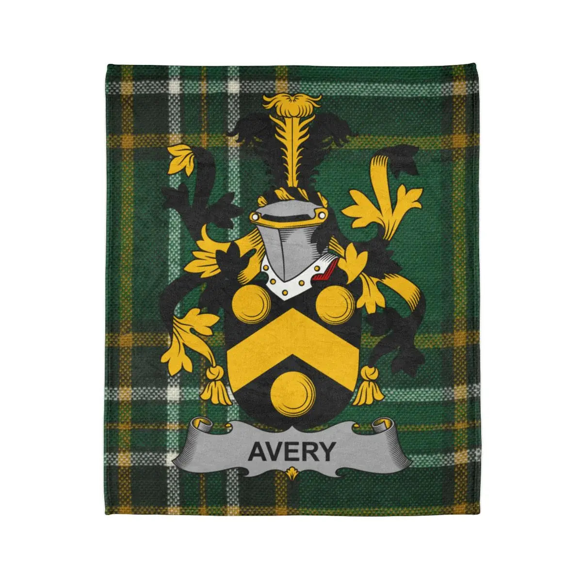 Avery Family Crest Tartan Blanket Housewarming Gift