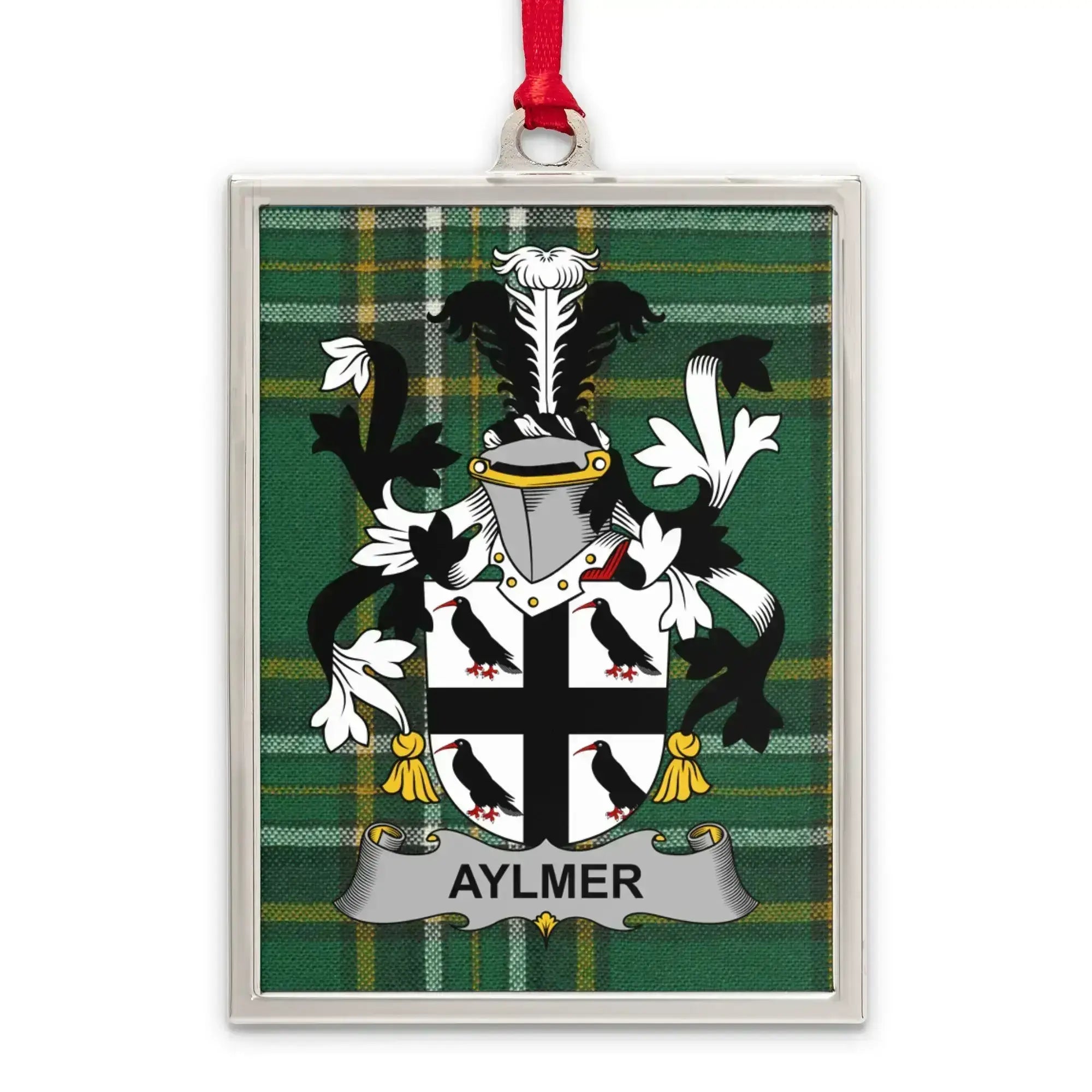 Aylmer Coat of Arms Plaid Background Ornament product