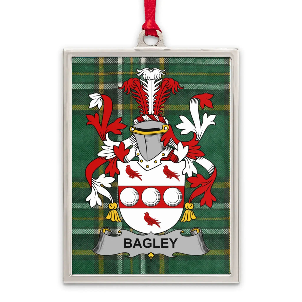 Bagley Family Crest Plaid Background Unique Product