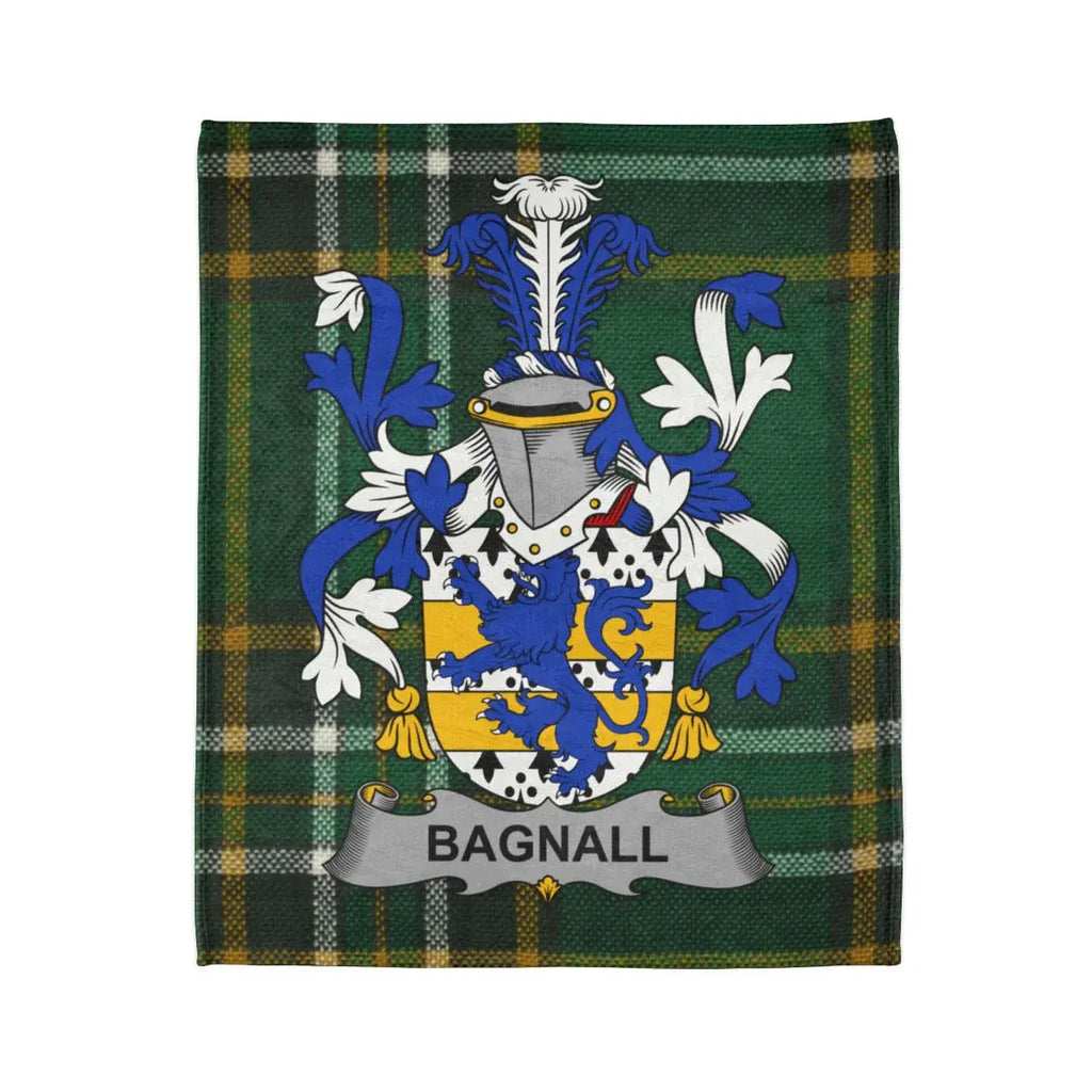 Bagnall Family Crest Plaid Tartan Design Blanket