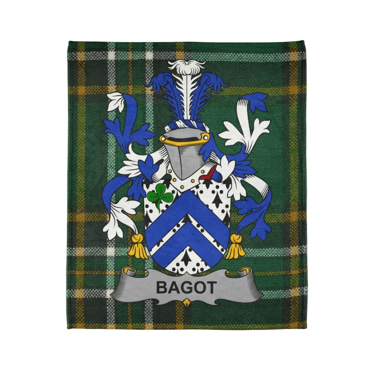 Family Heritage Crest Design with Blue and White Pattern