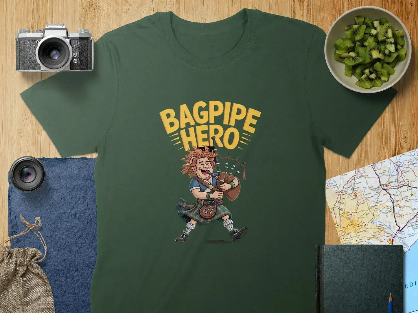 Bagpipe Hero Graphic Tee for Music Lovers product type