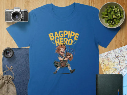 Bagpipe Hero Funny Graphic Tee Shirt novelty product