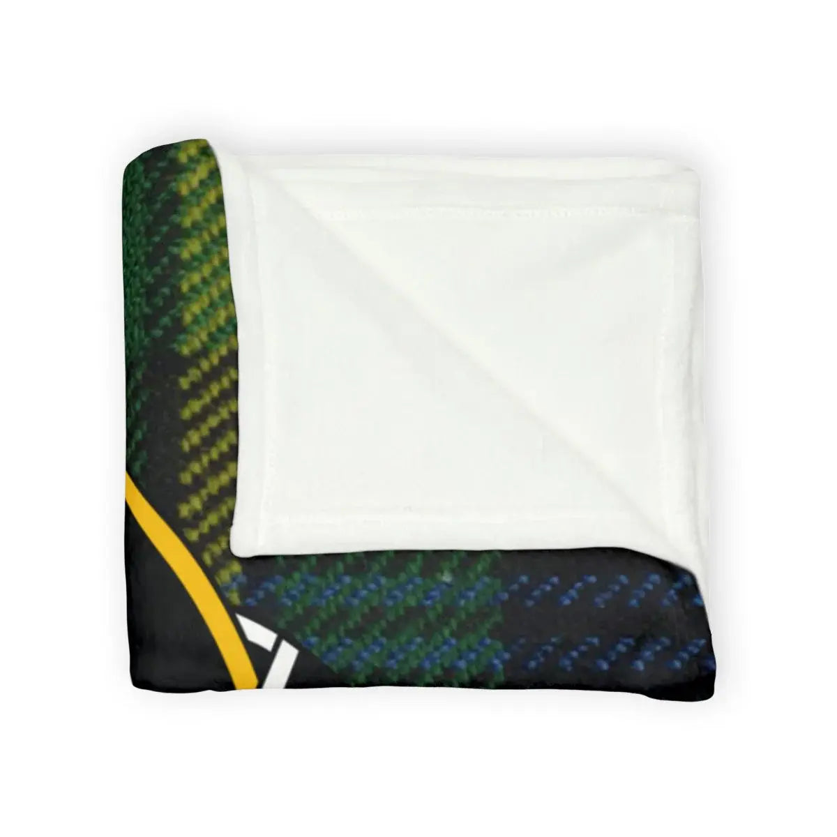Abstract Green and Black Plaid Pattern Blanket