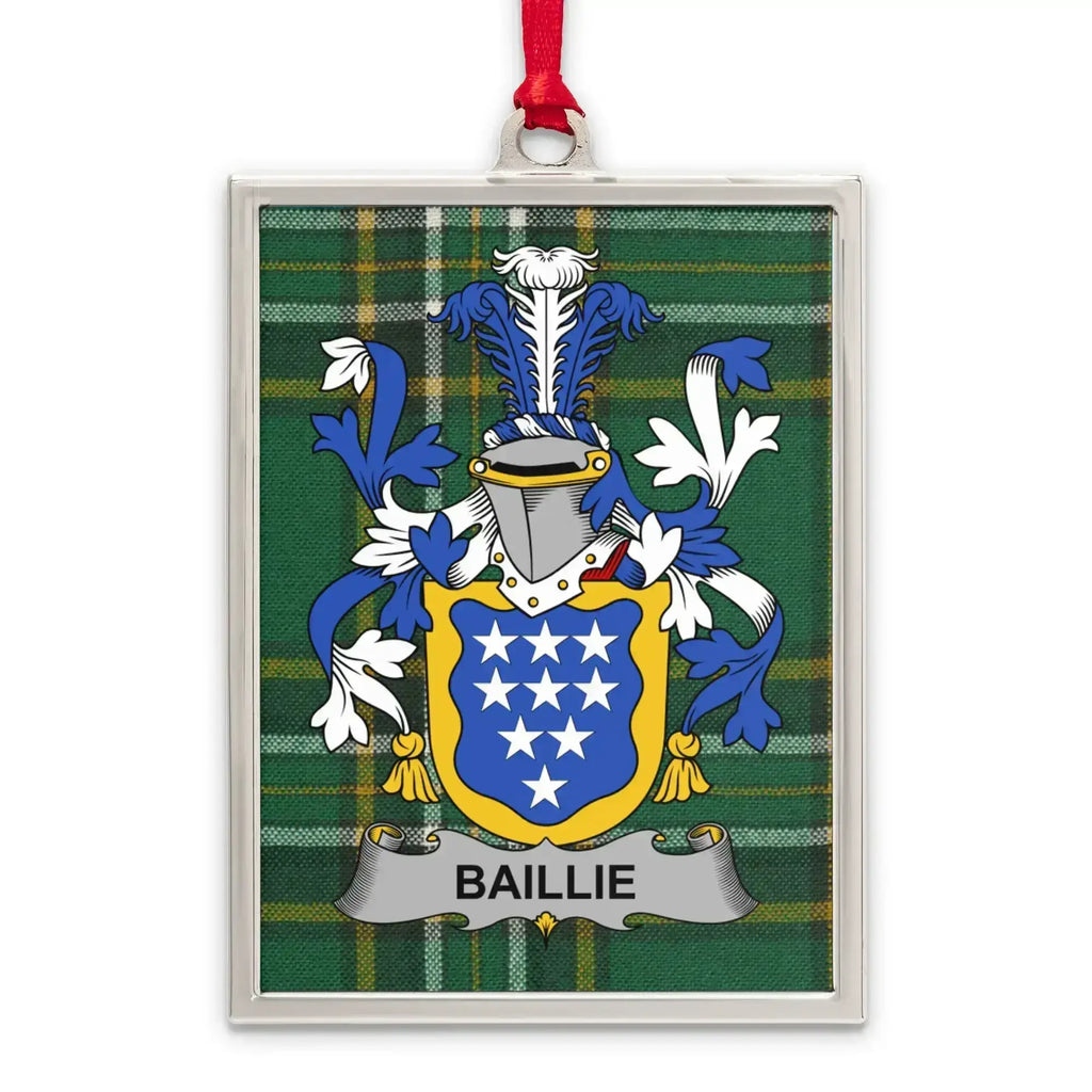 Baillie Family Crest on Tartan Design product