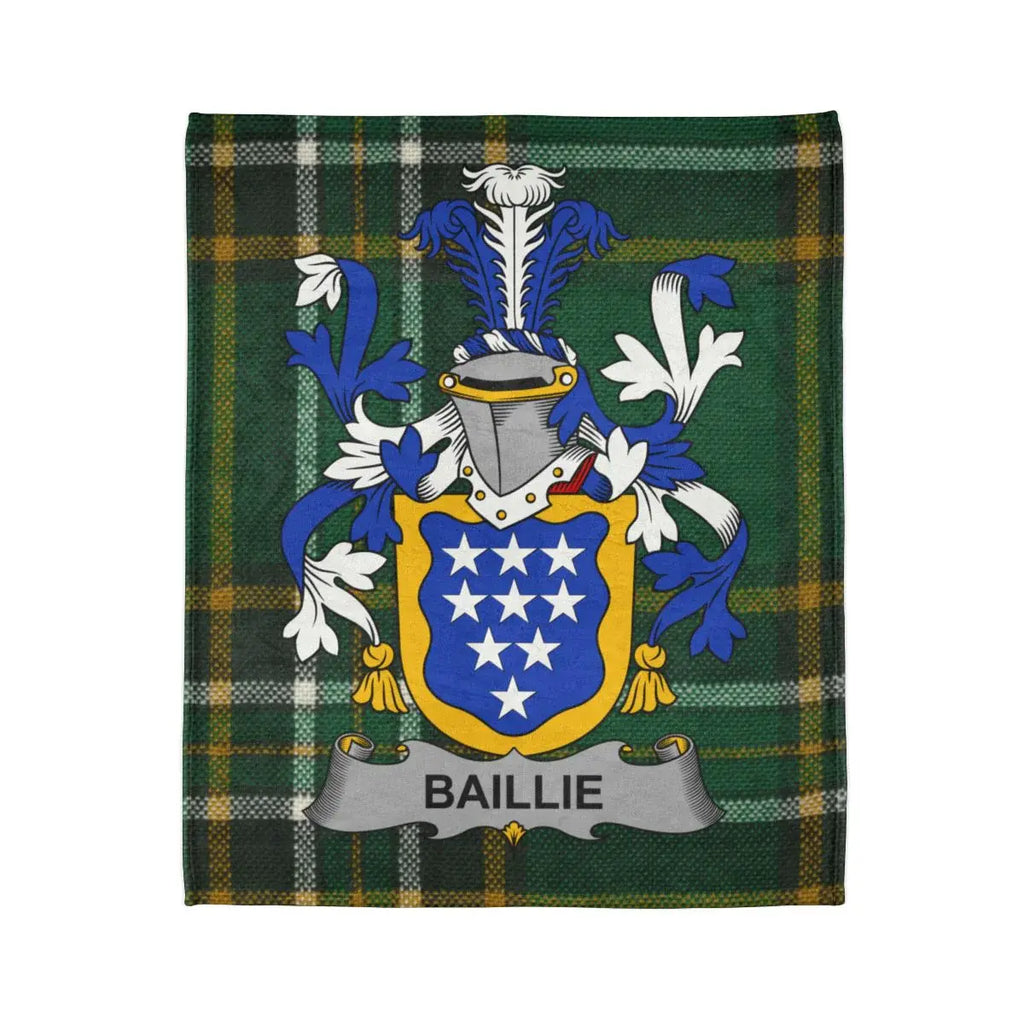 Personalized Baillie Family Crest Tartan Blanket