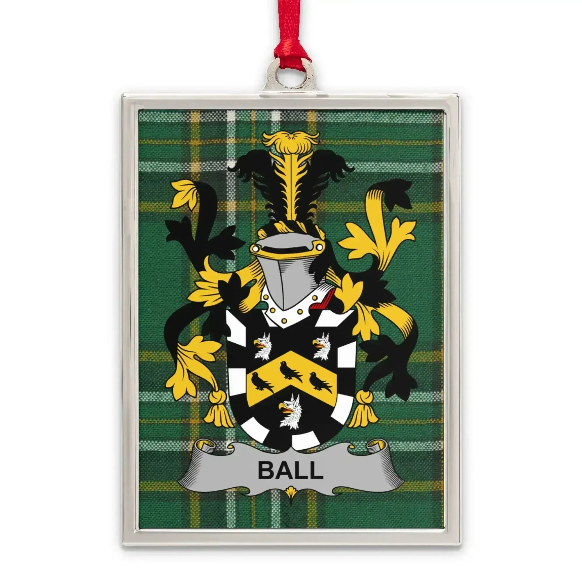 Ball Family Crest Plaid Tartan Pattern Ornament product