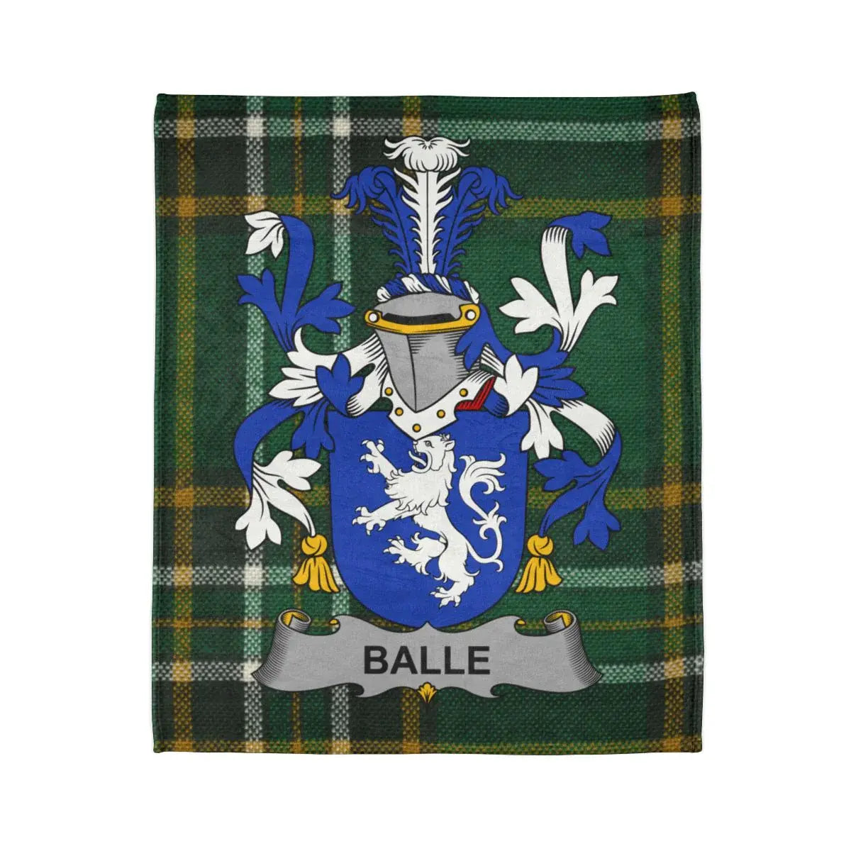 Balle Family Crest Green Tartan Blanket product