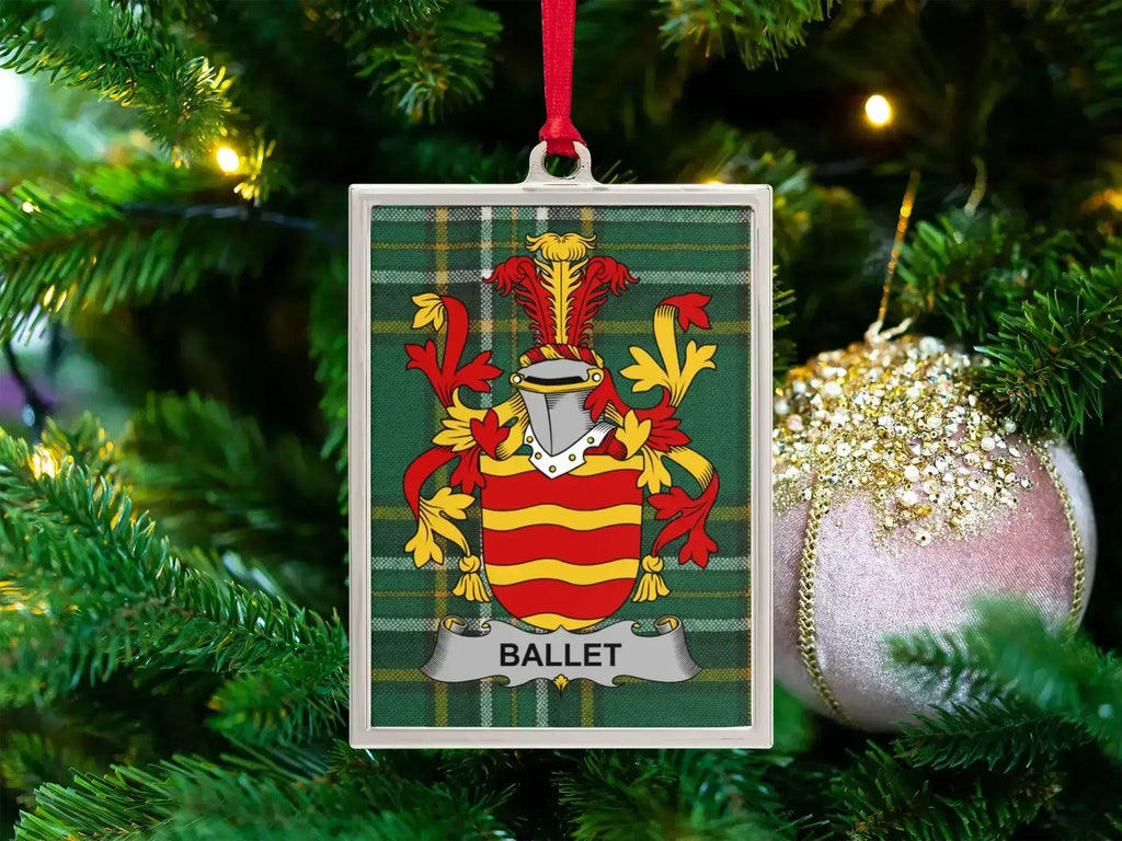 Ballet Family Crest Plaid Christmas Ornament product type